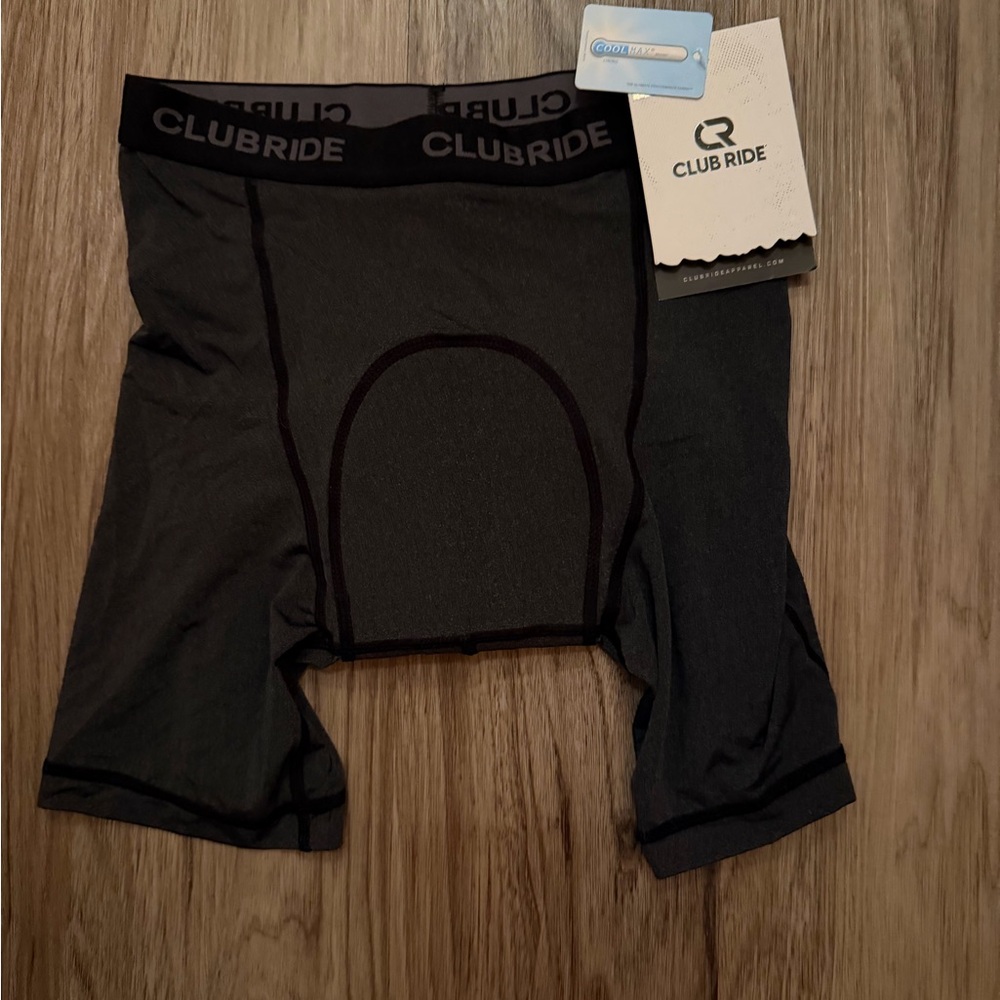 Club Ride Apparel Men's Dark Gray Boxer Briefs padded for comfort while riding
